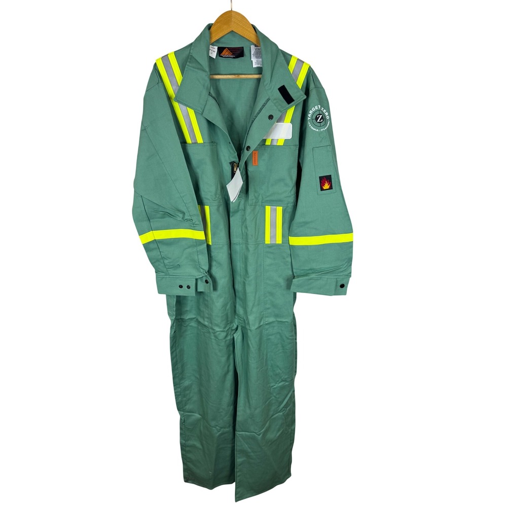 Performance Apparel Canada FR Flame Resistant Reflective Coveralls Green LR